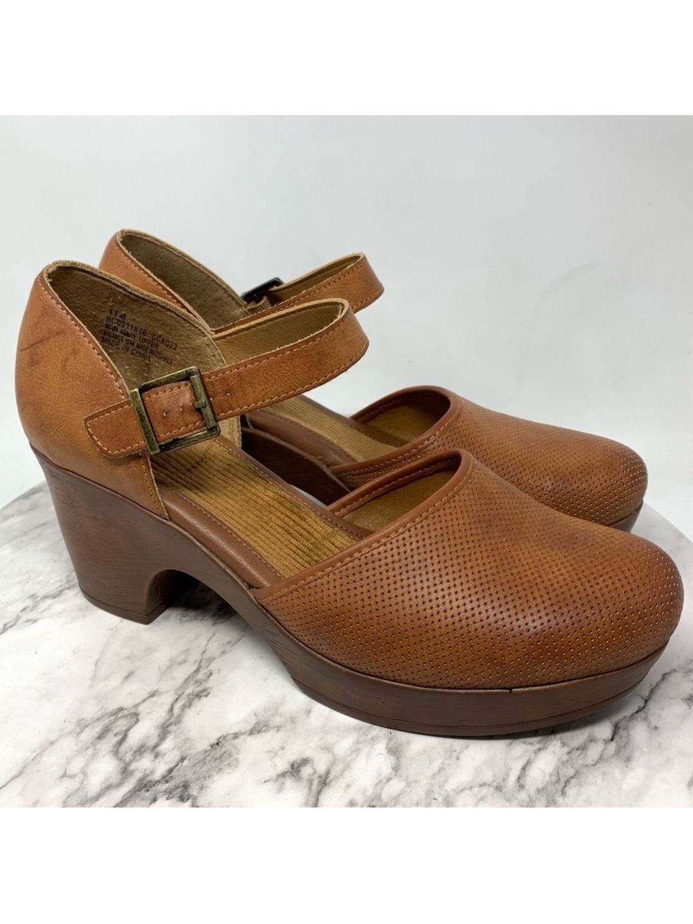 B.O.C. By Born Gia Brown Mary Jane Platform Comfort Clogs 11 Boho Earthy Artsy